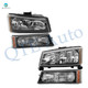 Pair of 2 Front Left-Right Headlights Assembly For 2003 2004 Chevrolet Silverado 2500