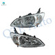 Pair of 2 Front Left-Right Headlights Assembly For 2004 2005 Honda Civic