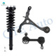 Set of 3 Front Left Lower Control Arm-Sway Bar Link-Quick Complete Strut-Coil Spring Assembly For 2004-2008 Acura TSX