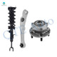 Set of 3 Front Left Lower Forward Control Arm-Wheel Hub Bearing Assembly-Quick Complete Strut-Coil Spring Assembly For 2003 2004 Infiniti G35