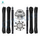 Set of 8 Front Lower and Upper Control Arm-Wheel Hub Bearing Assembly-Shock Absorber For 2000 2001 Dodge RAM 2500