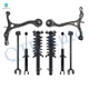 Set of 8 Front Lower Control Arm-Quick Complete Strut-Coil Spring Assembly-Rear Lower Rearward Control Arm-Suspension Strut Assembly For 2008-2012 Honda Accord V6