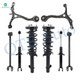 Set of 8 Front Lower Control Arm-Quick Complete Strut-Coil Spring Assembly-Rear Lower Rearward Control Arm-Suspension Strut Assembly For 2008-2012 Honda Accord L4