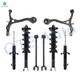 Set of 8 Front Lower Control Arm-Suspension Strut Assembly-Rear Lower Rearward Control Arm-Quick Complete Strut-Coil Spring Assembly For 2008-2012 Honda Accord
