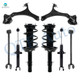 Set of 8 Front Lower Control Arm-Quick Complete Strut-Coil Spring Assembly-Rear Lower Rearward Control Arm-Suspension Strut Assembly For 2016 2017 Honda Accord Coupe