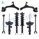 Set of 8 Front Lower Control Arm-Suspension Strut Assembly-Rear Lower Rearward Control Arm-Quick Complete Strut-Coil Spring Assembly For 2014-2017 Honda Accord