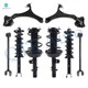 Set of 8 Front Lower Control Arm-Quick Complete Strut-Coil Spring Assembly-Rear Lower Rearward Control Arm-Quick Complete Strut-Coil Spring Assembly For 2014-2017 Honda Accord