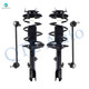 Set of 4 Front Sway Bar Link-Quick Complete Strut-Coil Spring Assembly For 2001-2005 Toyota RAV4 AWD