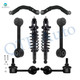 Set of 8 Rear Lower Forward-Upper Control Arm-Sway Bar Link-Quick Complete Strut-Coil Spring Assembly For 2007-2009 Dodge Caliber