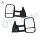 Left & Right Side Mirror, Power Adjust Heated Textured Black Manual Folding For 2003-2006 Chevrolet Silverado 3500 With Blind Spot Monitor; W/o Signal Light, Memory & Auto-Dimming