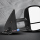 Left & Right Side Mirror, Power Adjust Heated Textured Black Manual Folding For 2003-2006 Chevrolet Silverado 3500 With Blind Spot Monitor; W/o Signal Light, Memory & Auto-Dimming