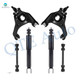 Set of 6 Front Upper Control Arm Ball Joint-Sway Bar Link-Shock Absorber For 2004-2006 Chevrolet Silverado 1500 RWD