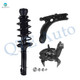 Set of 3 Front Left Lower Control Arm-Suspension Knuckle Assembly-Quick Complete Strut-Coil Spring Assembly For 1999-2004 Volkswagen Golf