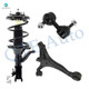 Set of 3 Front Left Lower Control Arm-Sway Bar Link-Quick Complete Strut-Coil Spring Assembly For 2002-2004 Acura RSX