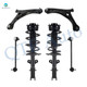 Set of 6 Front Lower Control Arm Ball Joint-Sway Bar Link-Quick Complete Strut-Coil Spring Assembly For 2008-2010 Dodge Grand Caravan