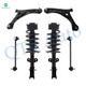 Set of 6 Front Lower Control Arm Ball Joint-Sway Bar Link-Quick Complete Strut-Coil Spring Assembly For 2012-2015 RAM C/V