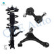 Set of 3 Front Left Lower Control Arm-Sway Bar Link-Quick Complete Strut-Coil Spring Assembly For 2003-2006 Honda Element