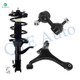 Set of 3 Front Left Lower Control Arm-Sway Bar Link-Quick Complete Strut-Coil Spring Assembly For 2007-2011 Honda Element