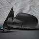 Left Driver Side Mirror, Power Adjust Heated Textured Black Manual Folding For 2004 Buick Rainier