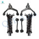 Set of 6 Front Lower Control Arm-Sway Bar Link-Quick Complete Strut-Coil Spring Assembly For 2005 2006 Jeep Liberty