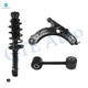 Set of 3 Front Right Lower Control Arm Ball Joint-Sway Bar Link-Quick Complete Strut-Coil Spring Assembly For 2003-2006 Volkswagen Golf