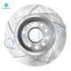 Rear 253mm Drilled Slotted Brake Disc Rotors For 2010-2014 2017 Volkswagen GTI