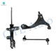 Set of 3 Front Right Lower Control Arm-Sway Bar Link-Suspension Strut Assembly For 2012 Hyundai Elantra
