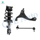 Set of 3 Front Left Lower Control Arm-Sway Bar Link-Quick Complete Strut-Coil Spring Assembly For 2009 2010 Hyundai Elantra