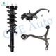 Set of 3 Front Left Lower Control Arm-Suspension Knuckle Assembly-Quick Complete Strut-Coil Spring Assembly For 2009-2014 Acura TSX