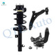 Set of 3 Front Left Lower Control Arm Ball Joint-Suspension Knuckle Assembly-Quick Complete Strut-Coil Spring Assembly For 2006 2007 Ford Focus