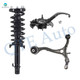 Set of 3 Front Left Lower Control Arm-Suspension Knuckle Assembly-Quick Complete Strut-Coil Spring Assembly For 2008-2012 Honda Accord V6