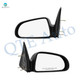 Driver & Passenger Side Mirrors, Manual Adjust Non-Heated Textured Black Non-Folding For 2006-2009 Mitsubishi Raider No Signal Light No Blind Spot Feature No Memory