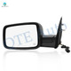 Left Driver Side Mirror, Power Adjust Heated Textured Black Manual Folding For 2011 2012 RAM 2500 No Signal Light No Blind Spot Feature No Memory