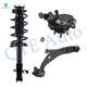 Set of 3 Front Right Lower Control Arm Ball Joint-Suspension Knuckle Assembly-Quick Complete Strut-Coil Spring Assembly For 2012-2014 Ford Edge