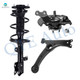Set of 3 Front Right Lower Control Arm-Suspension Knuckle Assembly-Quick Complete Strut-Coil Spring Assembly For 2009 2010 Toyota Corolla