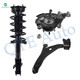 Set of 3 Front Left Lower Control Arm Ball Joint-Suspension Knuckle Assembly-Quick Complete Strut-Coil Spring Assembly For 2007 2008 Ford Edge