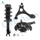 Set of 3 Front Left Lower Control Arm Ball Joint-Suspension Knuckle Assembly-Quick Complete Strut-Coil Spring Assembly For 2006-2011 Honda Civic Coupe