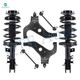 Set of 6 Front Lower Control Arm-Sway Bar Link-Quick Complete Strut-Coil Spring Assembly For 2002-2004 Nissan Pathfinder