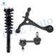 Set of 3 Front Left Lower Control Arm-Sway Bar Link-Quick Complete Strut-Coil Spring Assembly For 2004-2006 Acura TL