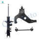 Set of 3 Front Left Lower Control Arm-Sway Bar Link-Suspension Strut Assembly For 1999 2000 Infiniti QX4