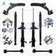 Set of 12 Front Lower Control Arm Ball Joint-Wheel Hub Bearing Assembly-Suspension Strut Assembly-Rear Lower Forward Control Arm-Wheel Hub Bearing Assembly-Shock Absorber For 2009 2010 Ford Edge