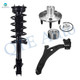 Set of 3 Front Left Lower Control Arm Ball Joint-Wheel Hub Bearing Assembly-Quick Complete Strut-Coil Spring Assembly For 2007 2008 Ford Edge