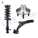 Set of 3 Front Right Lower Control Arm Ball Joint-Wheel Hub Bearing Assembly-Quick Complete Strut-Coil Spring Assembly For 2009 2010 Lincoln MKX