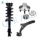 Set of 3 Front Right Lower Control Arm Ball Joint-Wheel Hub Bearing Assembly-Quick Complete Strut-Coil Spring Assembly For 2007 2008 Ford Edge