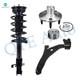 Set of 3 Front Left Lower Control Arm Ball Joint-Wheel Hub Bearing Assembly-Quick Complete Strut-Coil Spring Assembly For 2009 2010 Ford Edge
