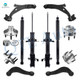 Set of 12 Front Lower Control Arm Ball Joint-Wheel Hub Bearing Assembly-Suspension Strut Assembly-Rear Upper Control Arm-Wheel Hub Bearing Assembly-Shock Absorber For 2007 2008 Lincoln MKX