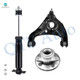 Set of 3 Front Left Lower Control Arm Ball Joint-Wheel Hub Bearing Assembly-Shock Absorber For 2006-2008 Dodge RAM 1500 without ABS Sensor