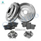Set of 8 Rear 246mm Brake Drum-Wheel Hub Bearing Assembly-Ceramic Brake Pad Kit For 2002 2003 2005 Honda Civic Non-ABS