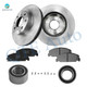 Set of 8 Front 239mm Brake Disc Rotors-Ceramic Brake Pad Kit-Wheel Bearing For 1994-1997 Honda Civic del Sol FWD
