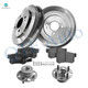 Set of 8 Rear 246mm Brake Drum-Wheel Hub Bearing Assembly-Ceramic Brake Pad Kit For 2002 2003 2005 Honda Civic 4-Wheel ABS